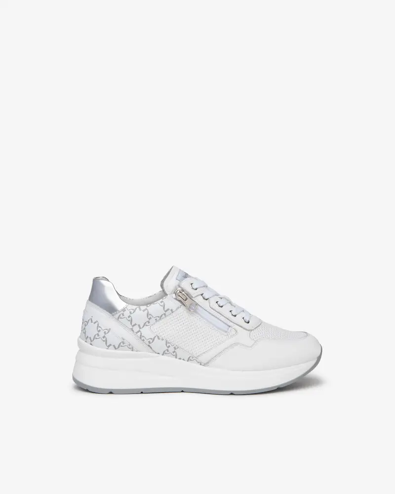 Outlet Sneakers Donna in Pelle e Materiale Tecnico - Bianco