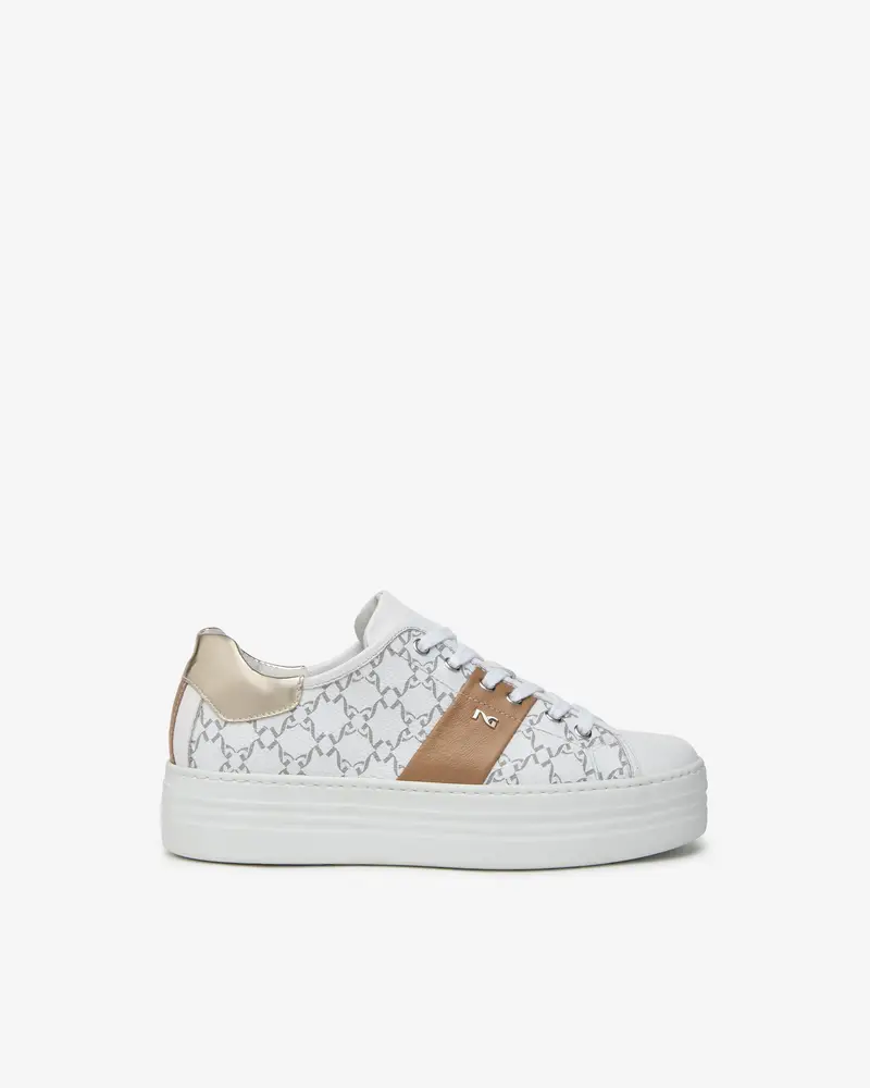 NeroGiardini Outlet Sneakers Donna in Pelle e Materiale Tecnico - Bianco