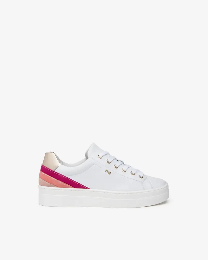 Outlet Sneakers Donna in Pelle e Suede - Bianco