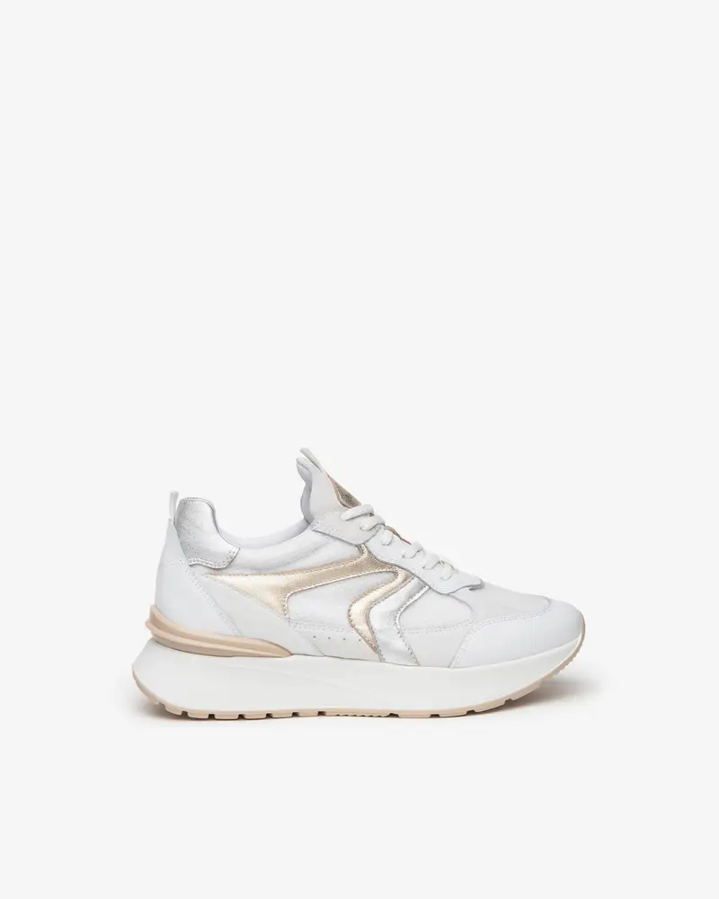 NeroGiardini Outlet Sneakers Donna in Pelle, Suede e Tela - Bianco