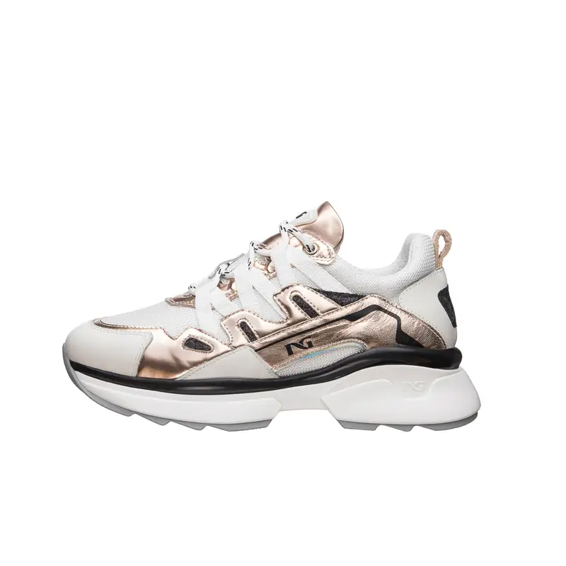 NeroGiardini Outlet Sneakers Donna in Pelle, Tela e Materiale Tecnico - Bianco
