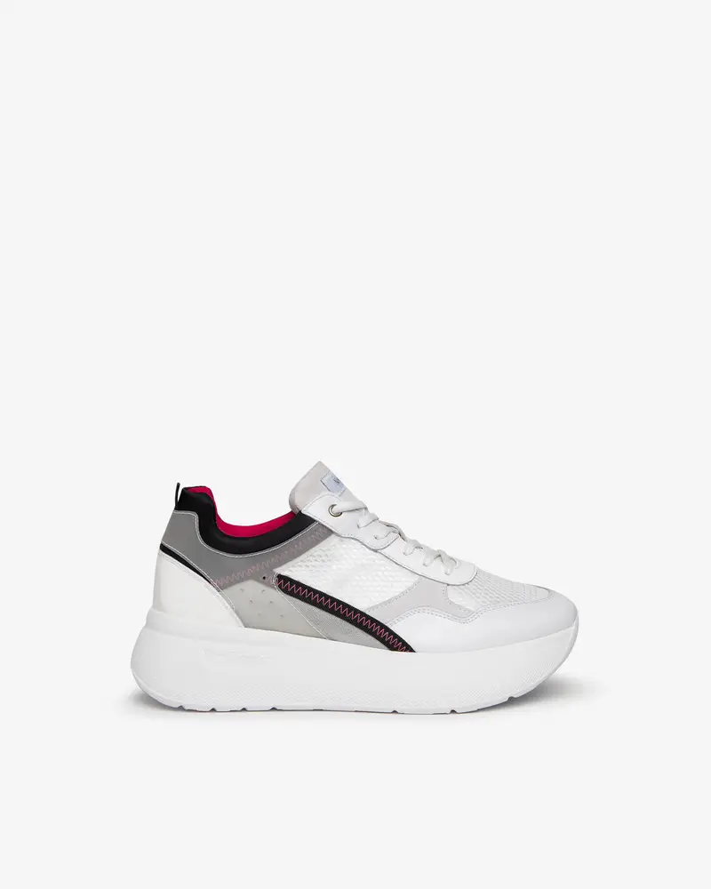NeroGiardini Outlet Sneakers Donna in Suede, Pelle e Tela - Bianco