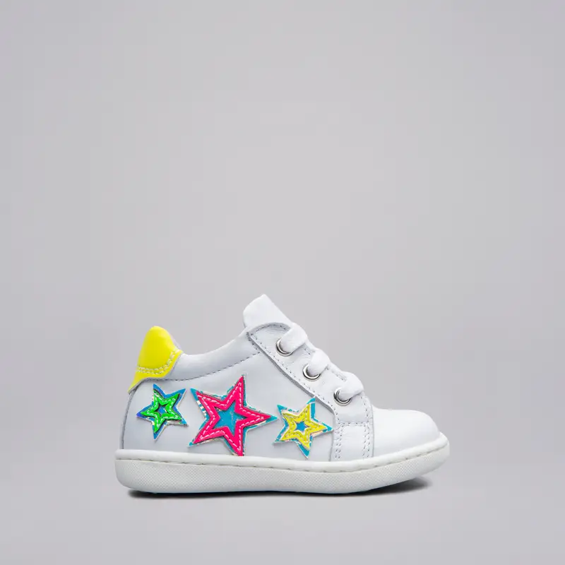 Outlet Sneakers Kids da Bambina in Pelle e Materiale Tecnico - Bianco