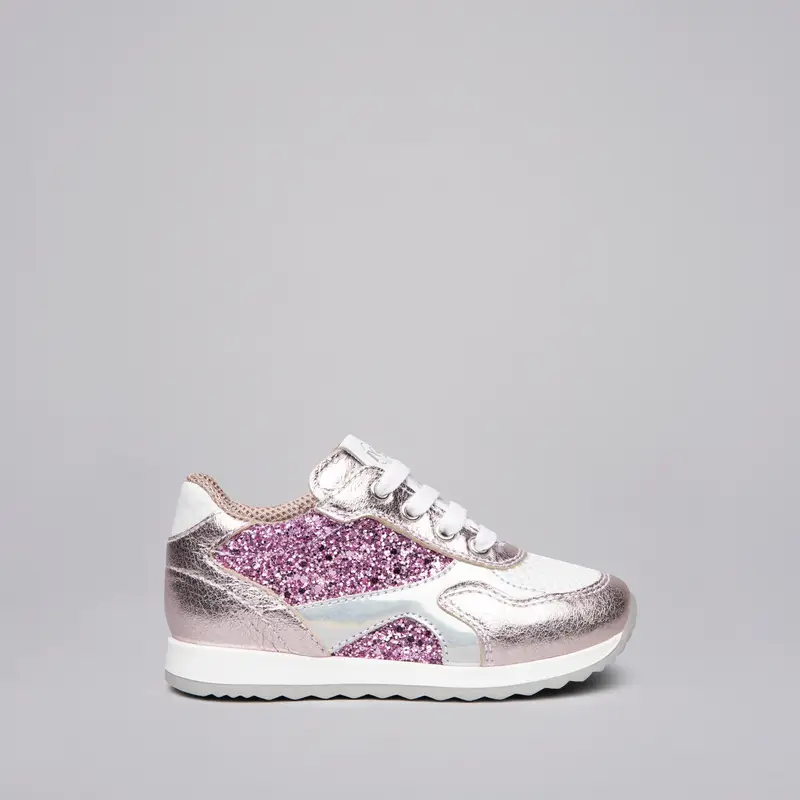 NeroGiardini Outlet Sneakers Kids da Bambina in Pelle e Materiale Tecnico - Rosa