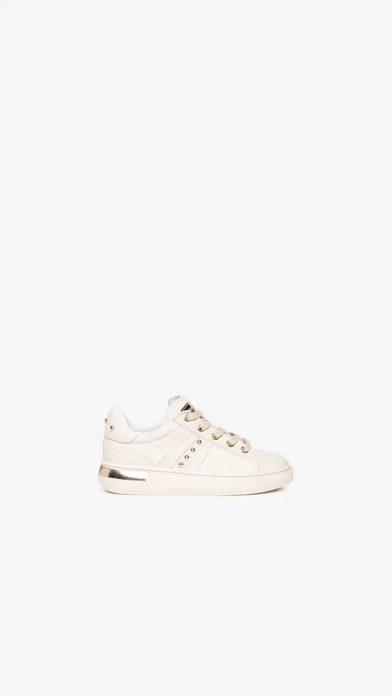 Outlet Sneakers Teens da Ragazza in Pelle - Bianco
