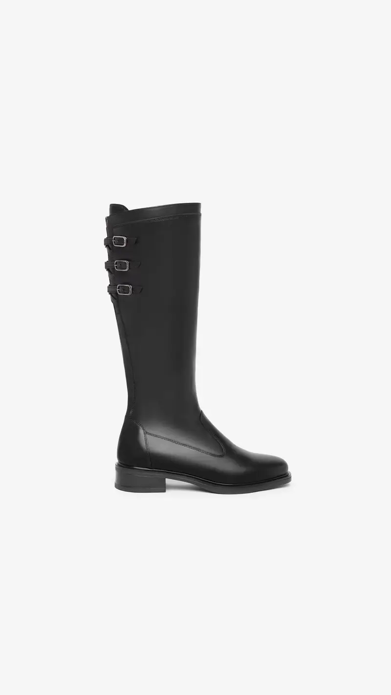 Outlet Stivali Donna in Pelle - Nero