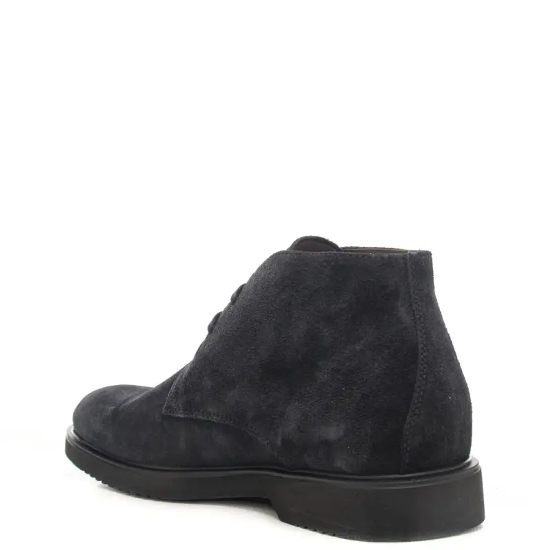 polacchini da uomo in suede stringati blu navy miniatura 3