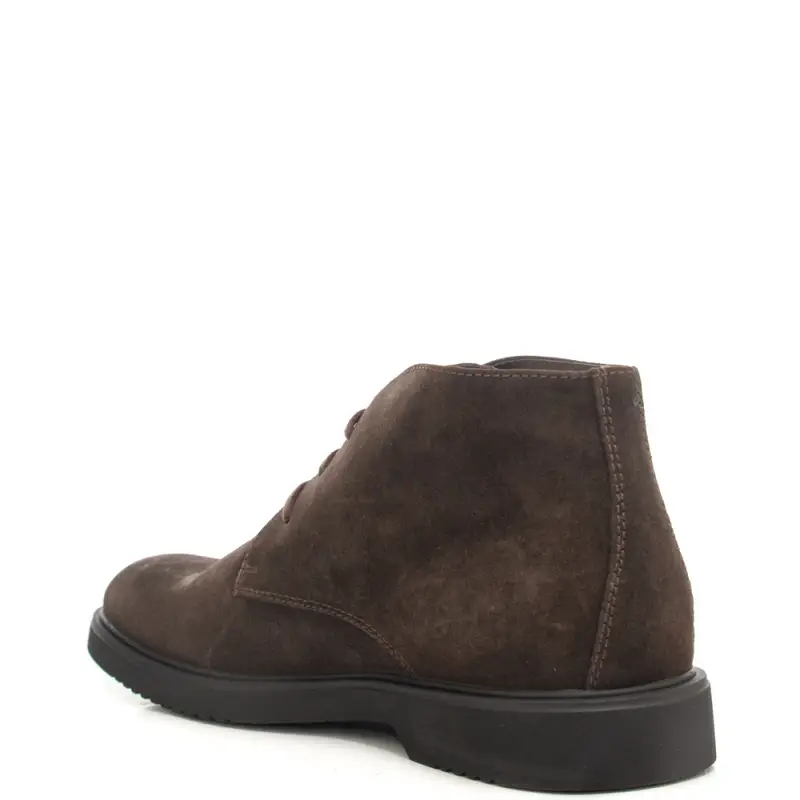 polacchini da uomo in suede stringati moka miniatura 3