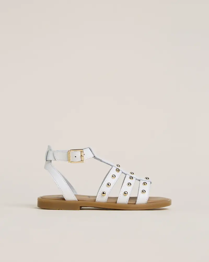 NeroGiardini Sandali Teen da Ragazza in Pelle - Bianco