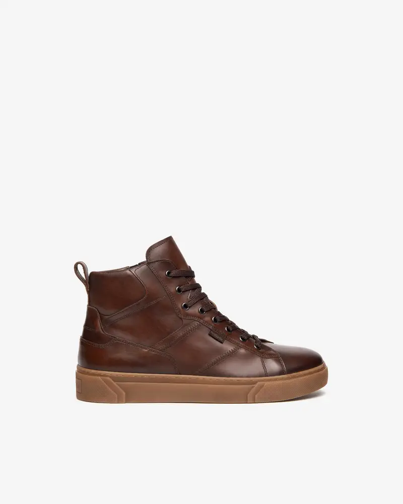 NeroGiardini Sneakers Alta Uomo in Pelle - T.di Moro