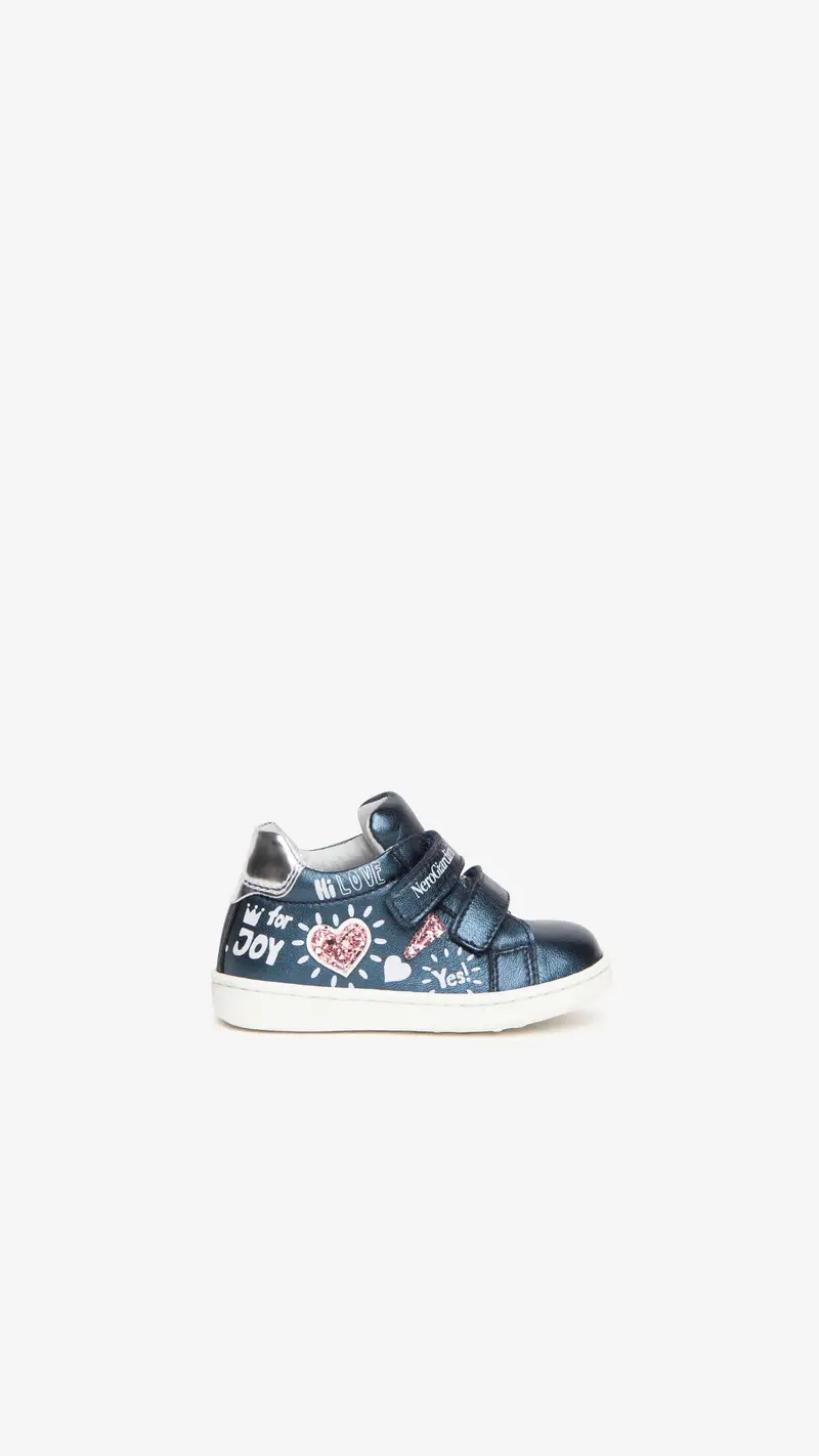 Sneakers Baby da Bimba in Pelle - Blu