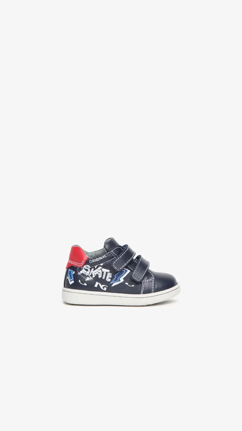 Sneakers Baby da Bimbo in Pelle - Blu