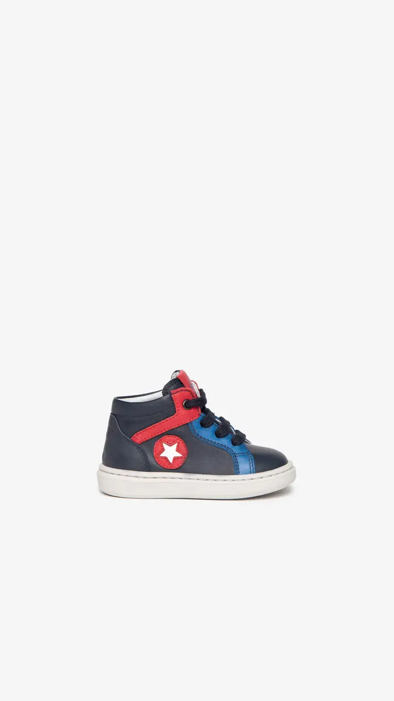Sneakers Baby da Bimbo in Pelle - Blu
