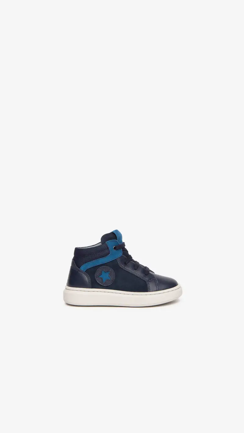 Sneakers Baby da Bimbo in Pelle e Camoscio - Blu