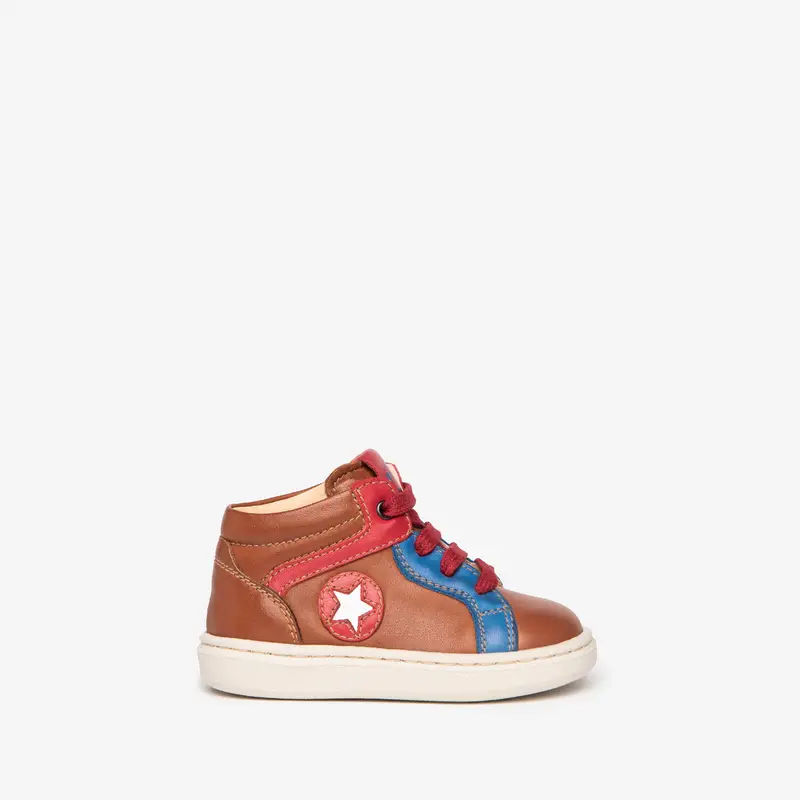 Sneakers Baby da Bimbo in Pelle - Marrone