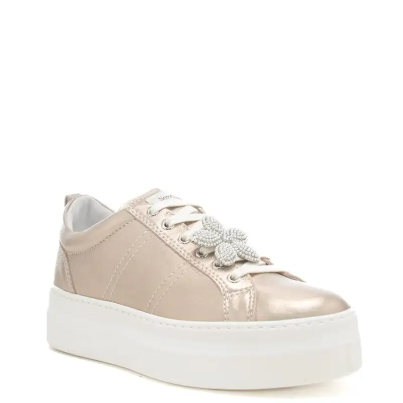 sneakers da donna con maxi charm floreale sul davanti platino miniatura 3