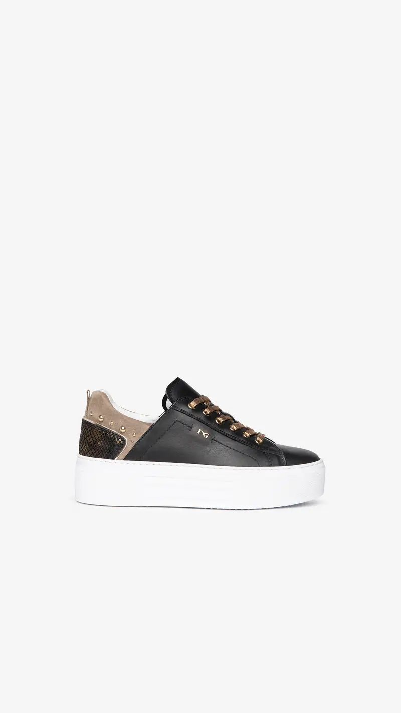 NeroGiardini Sneakers Donna in Pelle e Camoscio - Nero