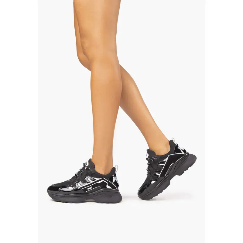 Sneakers Donna in Pelle e Camoscio - Nero