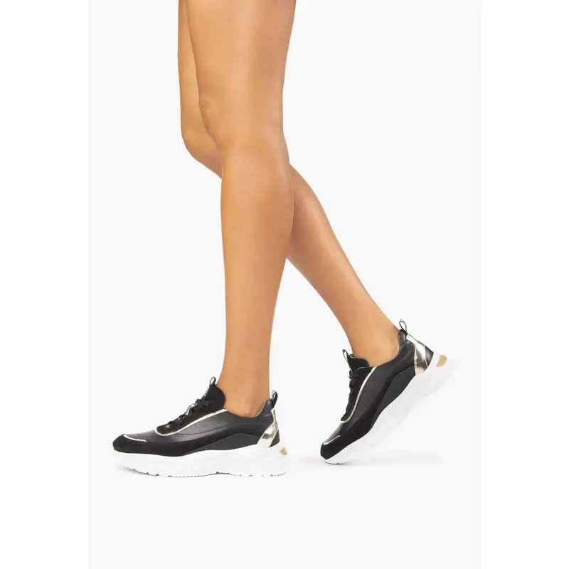 Sneakers Donna in Pelle e Camoscio - Nero