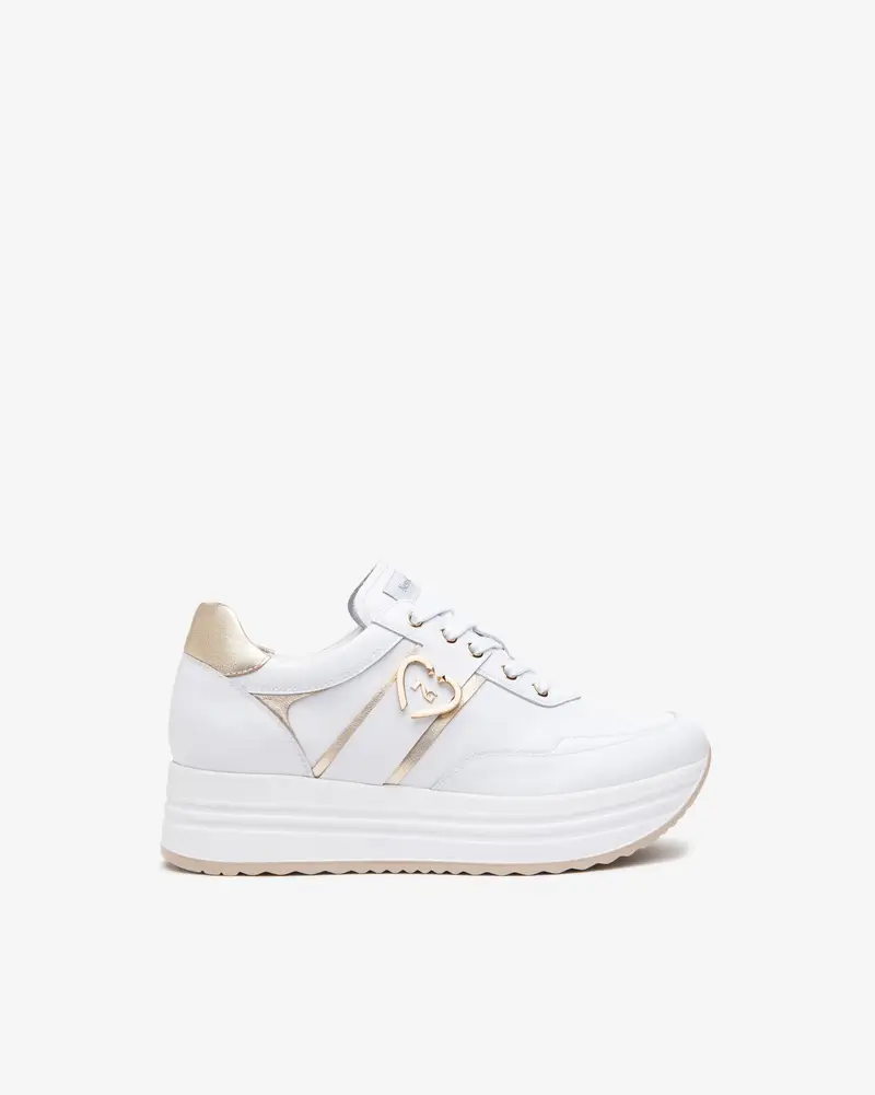 Sneakers Donna in Pelle e Materiale Tecnico - Bianco