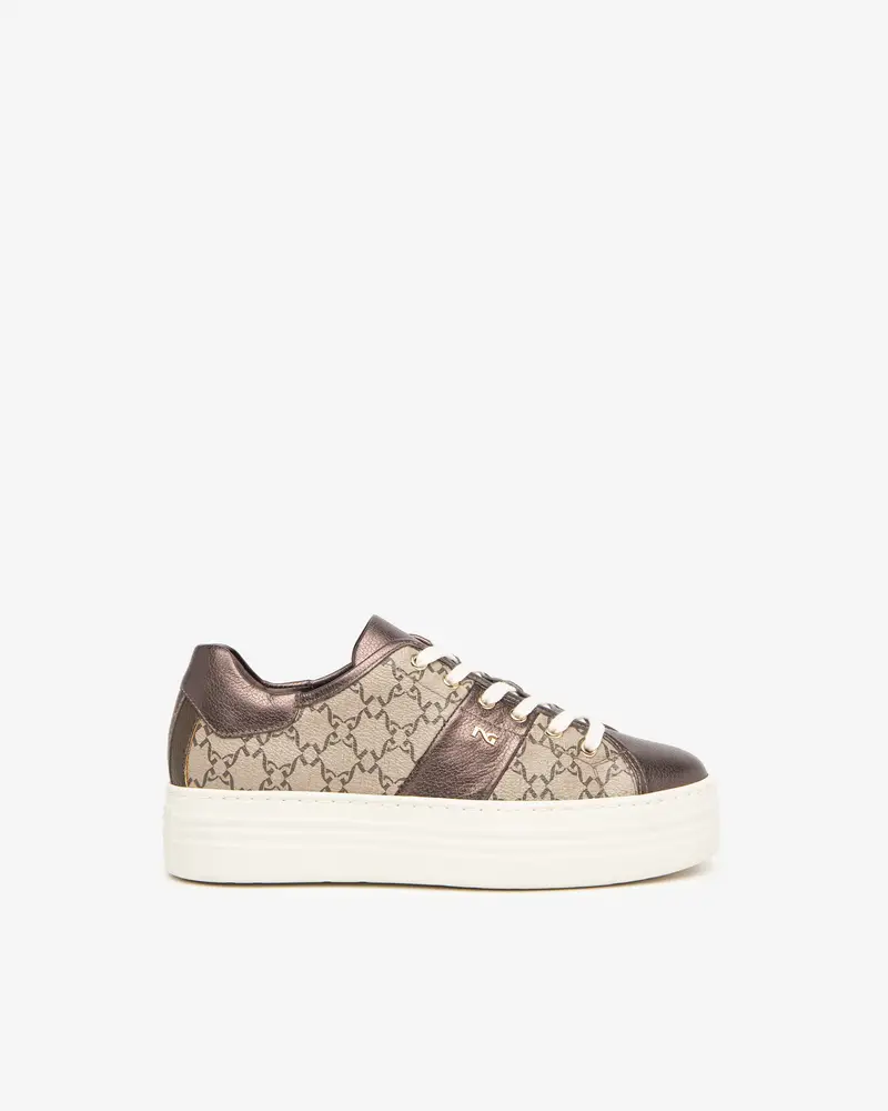 NeroGiardini Sneakers Donna in Pelle e Materiale Tecnico - Marrone