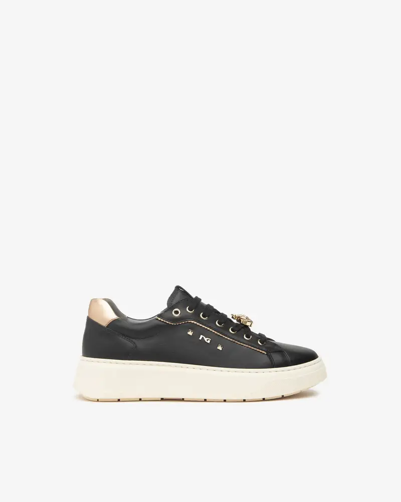 Sneakers Donna in Pelle e Materiale Tecnico - Nero