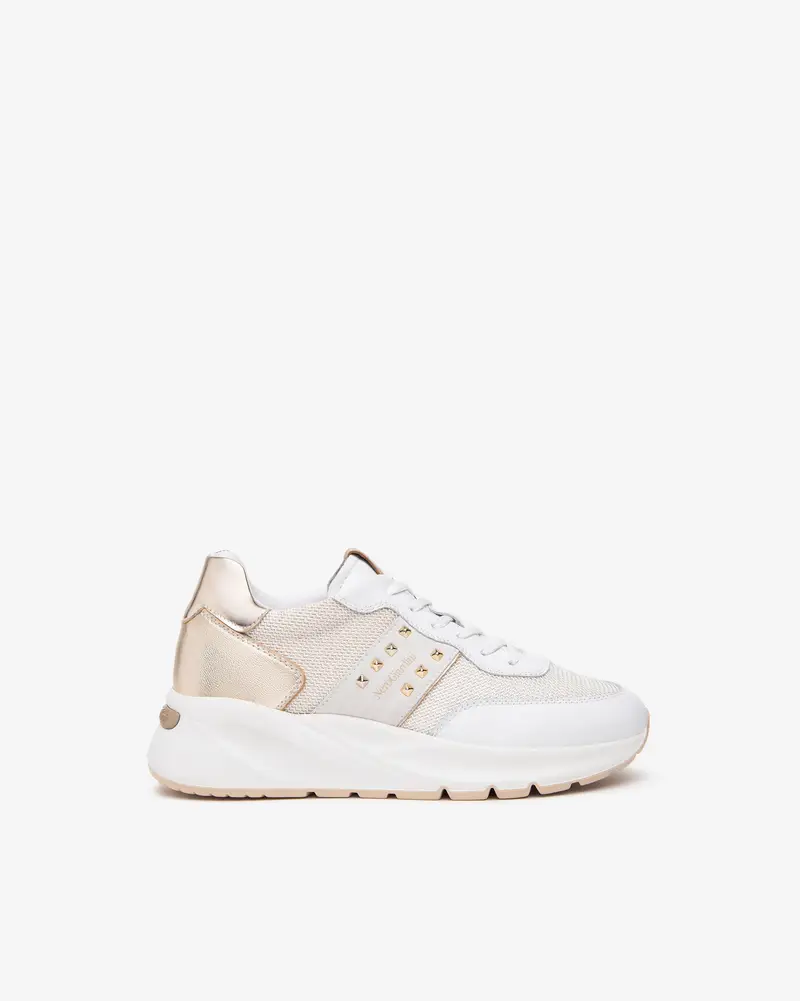 NeroGiardini Sneakers Donna in Pelle, Tela e Materiale Tecnico - Bianco
