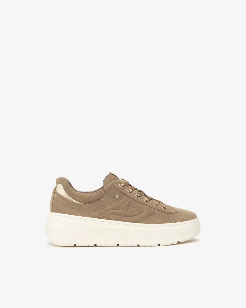 Sneakers Donna in Suede, Pelle e Materiale Tecnico - Beige