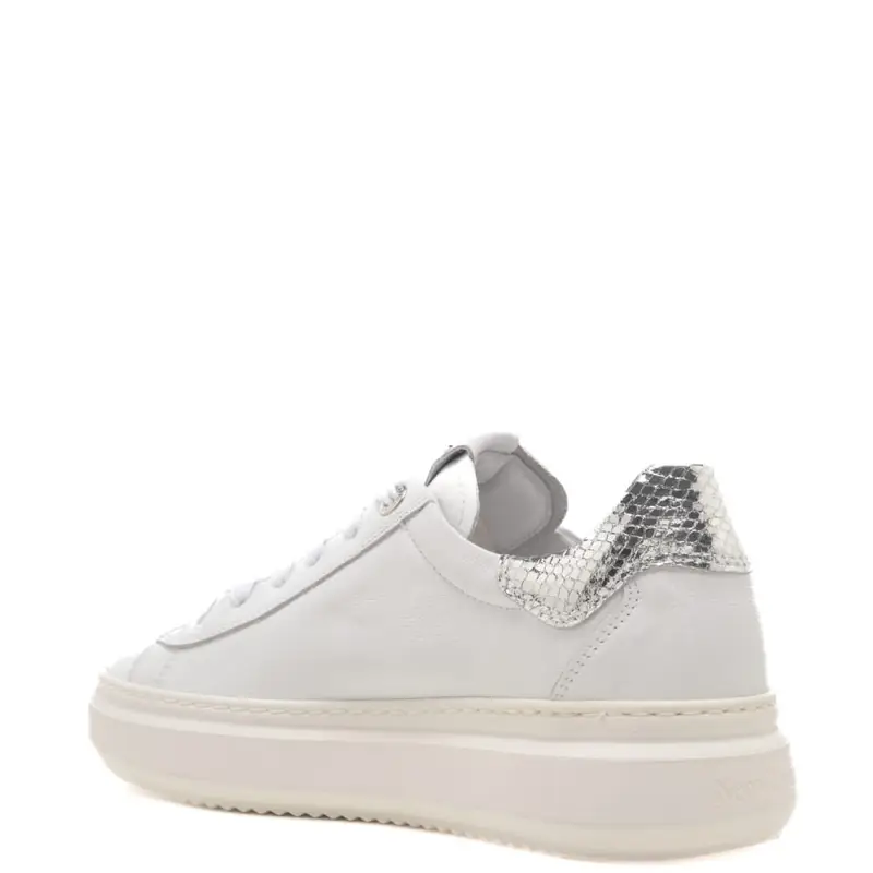 Nerogiardini sneakers donna stringate in pelle con inserti laminati miniatura 3