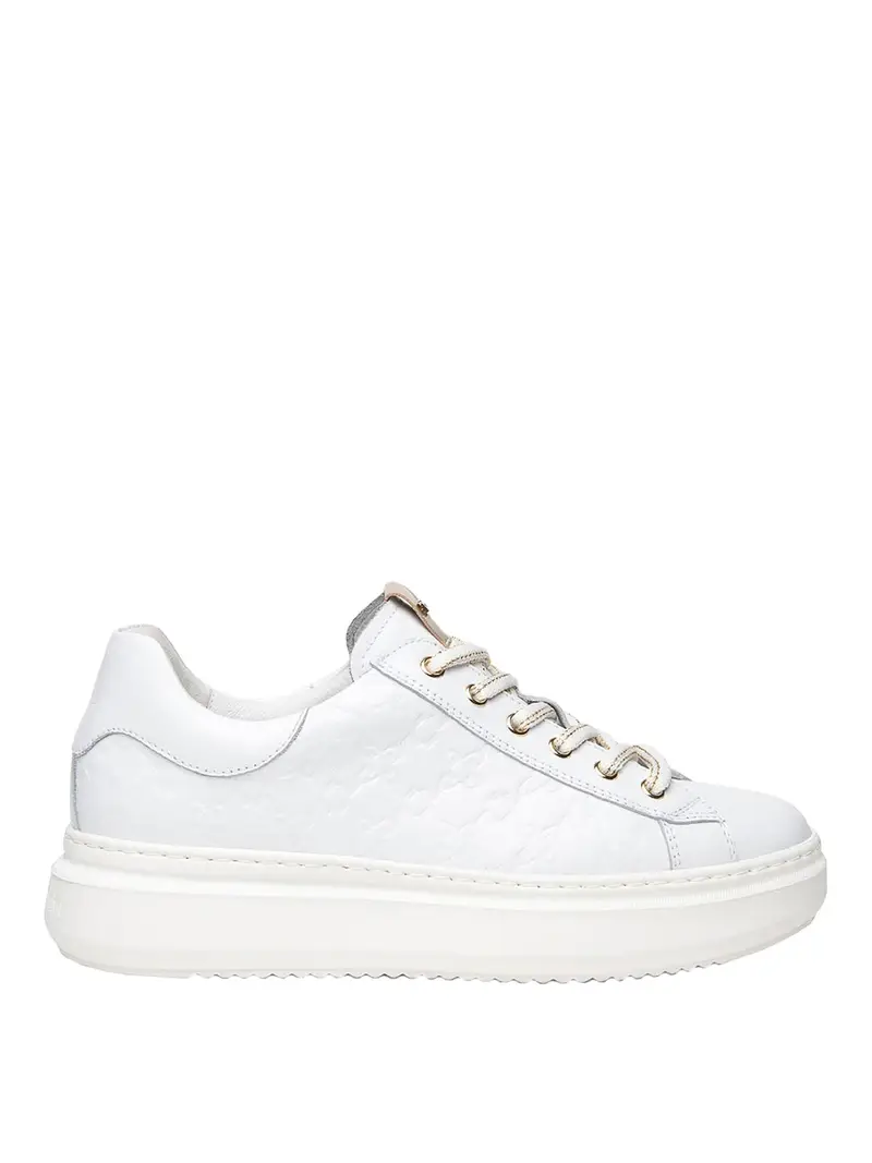 Sneakers In Pelle Bianco