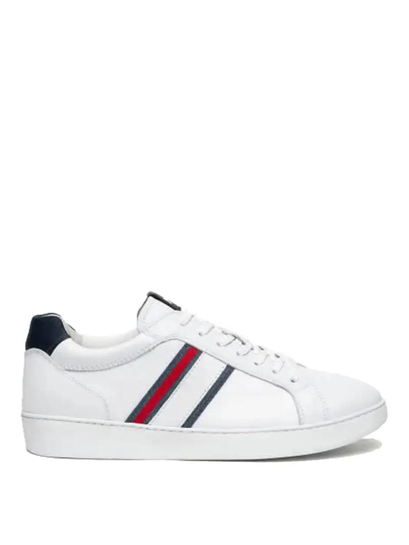 Sneakers In Pelle Bianco