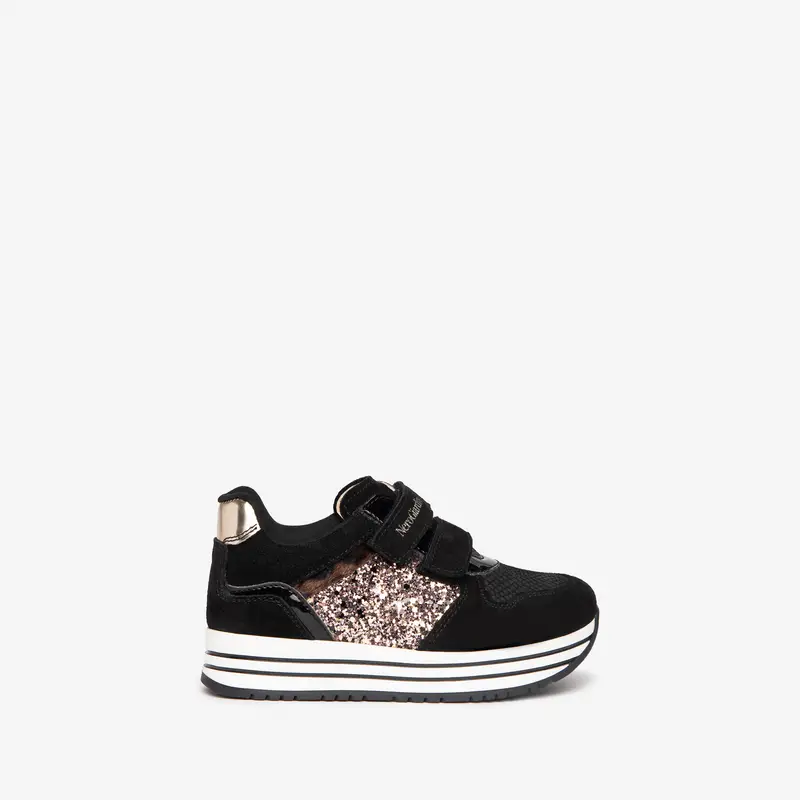 Sneakers Kids da Bambina in Camoscio - Nero