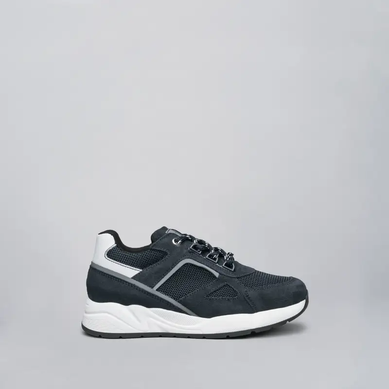 Sneakers Teen da Ragazzo in Camoscio e Tela - Blu