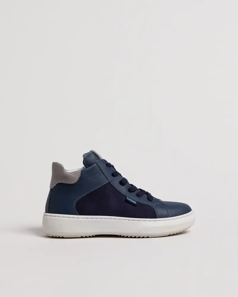 Sneakers Teen da Ragazzo in Pelle e Materiale Tecnico - Blu