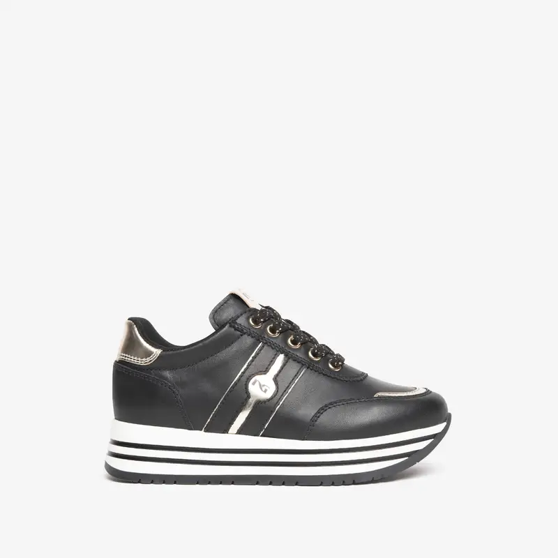 Sneakers Teens da Ragazza in Pelle - Nero