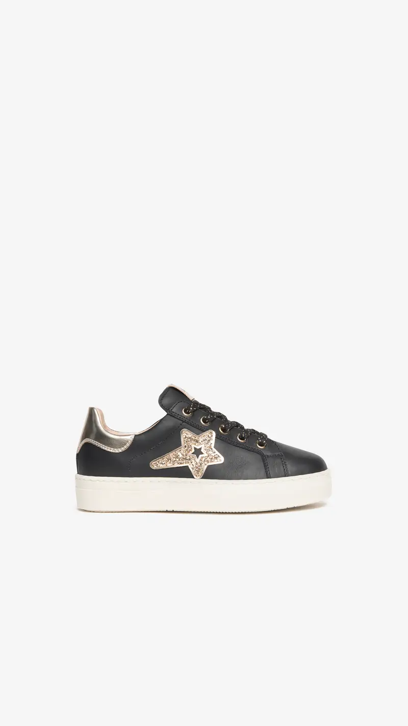 Sneakers Teens da Ragazza in Pelle - Nero