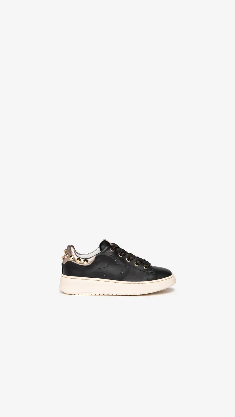 Sneakers Teens da Ragazza in Pelle - Nero