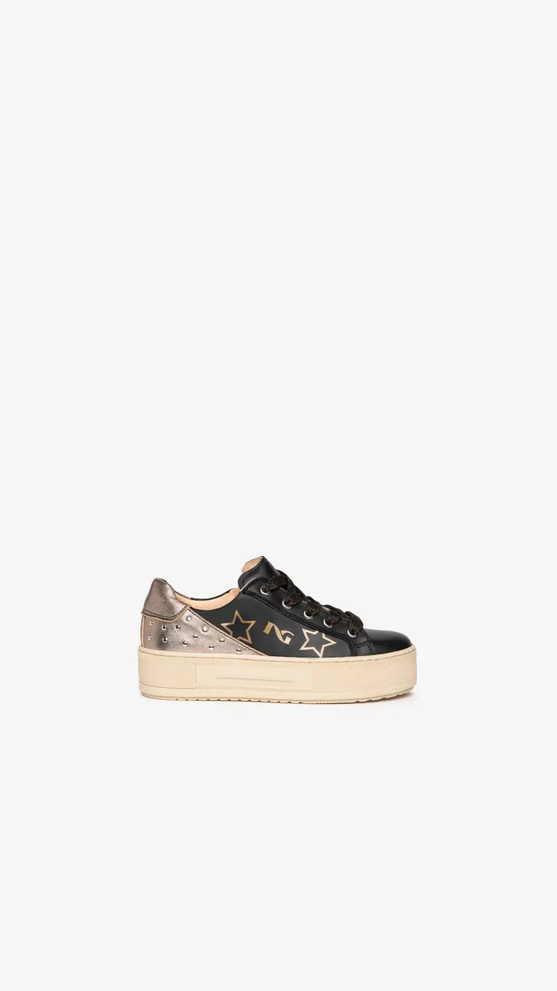 Sneakers Teens da Ragazza in Pelle - Nero