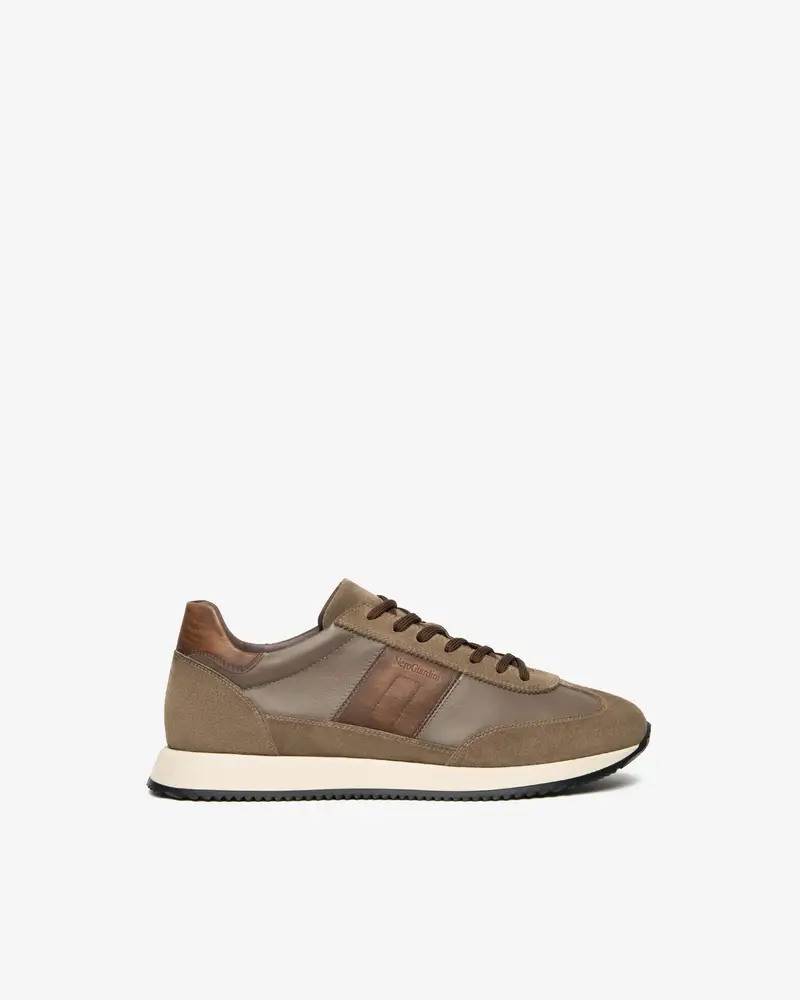 Sneakers Uomo in Pelle e Camoscio - Beige