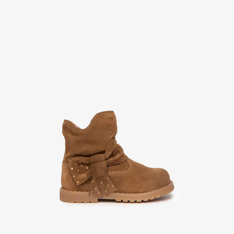 Stivaletti Baby da Bimba in Camoscio - Marrone