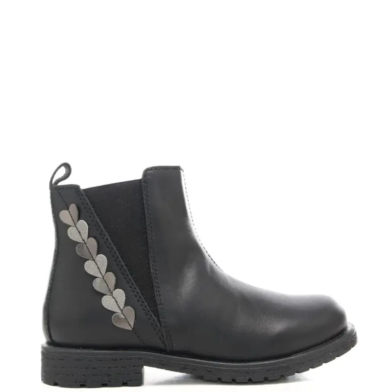 stivaletti da bambina con inserto elasticizzato sulla parte esterna neri