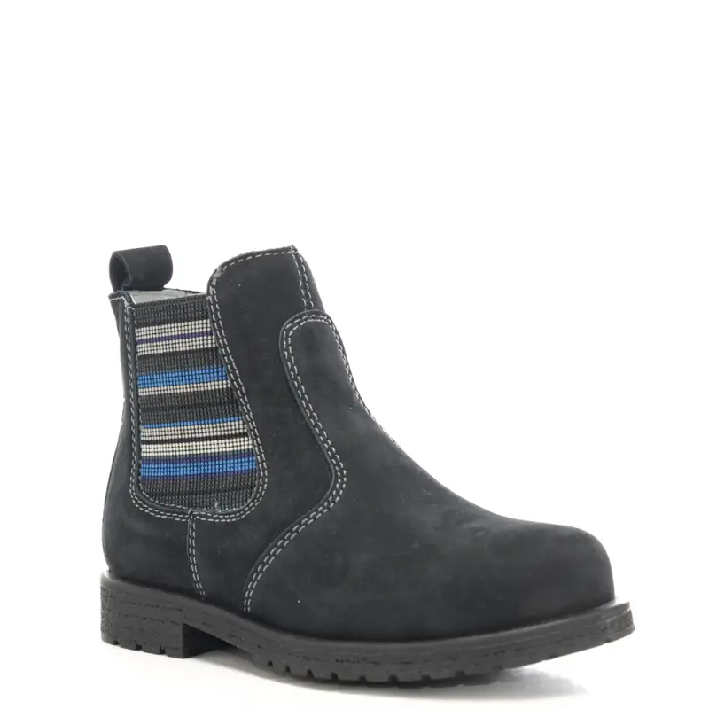 stivaletti da bambino in suede con tessuto elasticizzato a contrasto colore blu navy miniatura 2