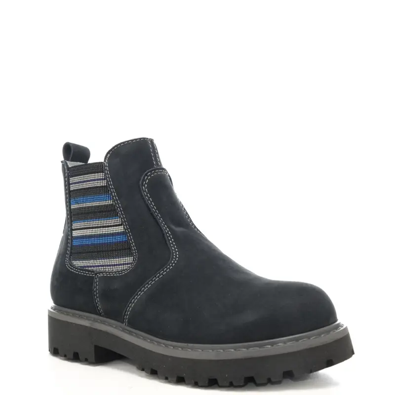 stivaletti da bambino in suede con tessuto elasticizzato a contrasto colore blu navy miniatura 2