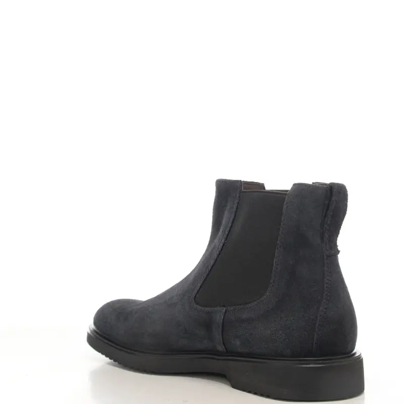 stivaletti da uomo chelsea in suede blu miniatura 3