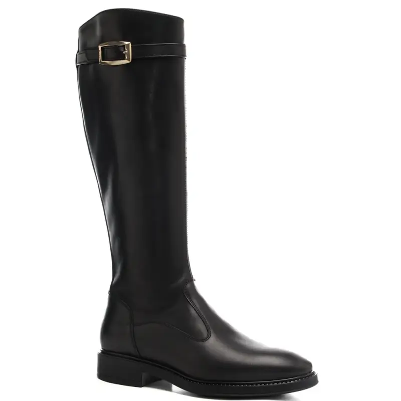 stivali da donna con fibbia sulla parte alta della tomaia neri miniatura 2