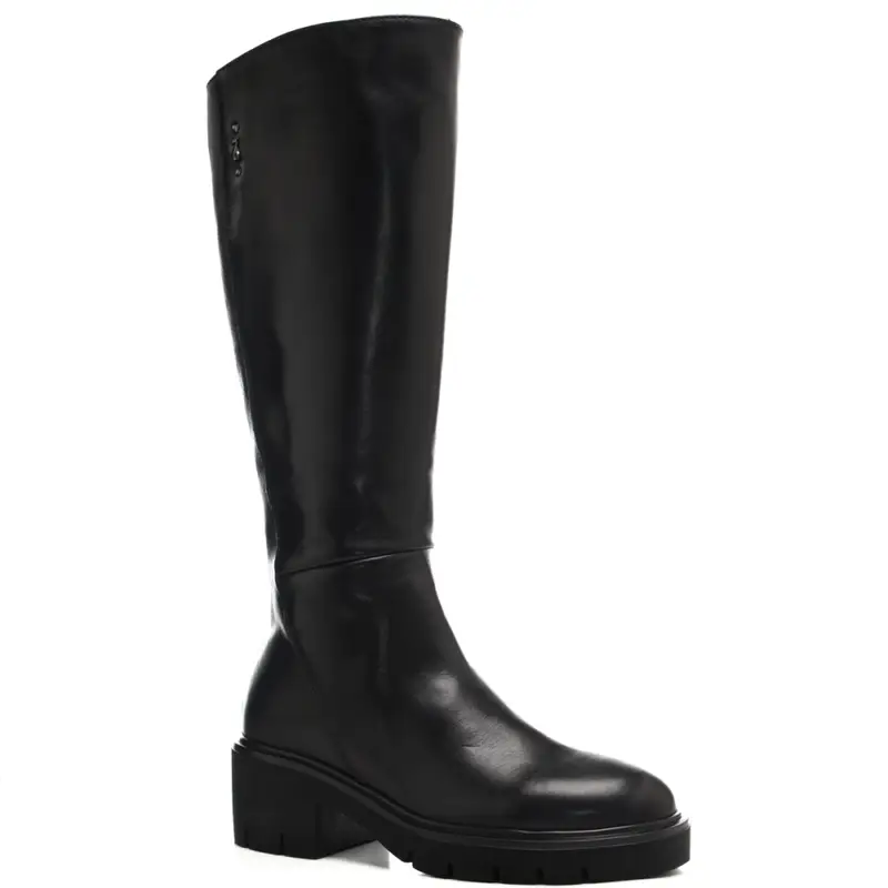 stivali da donna con zip sul retro neri miniatura 2