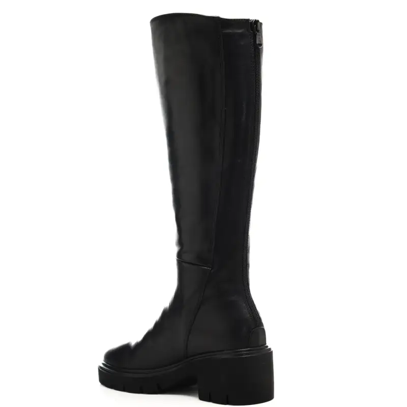 stivali da donna con zip sul retro neri miniatura 3