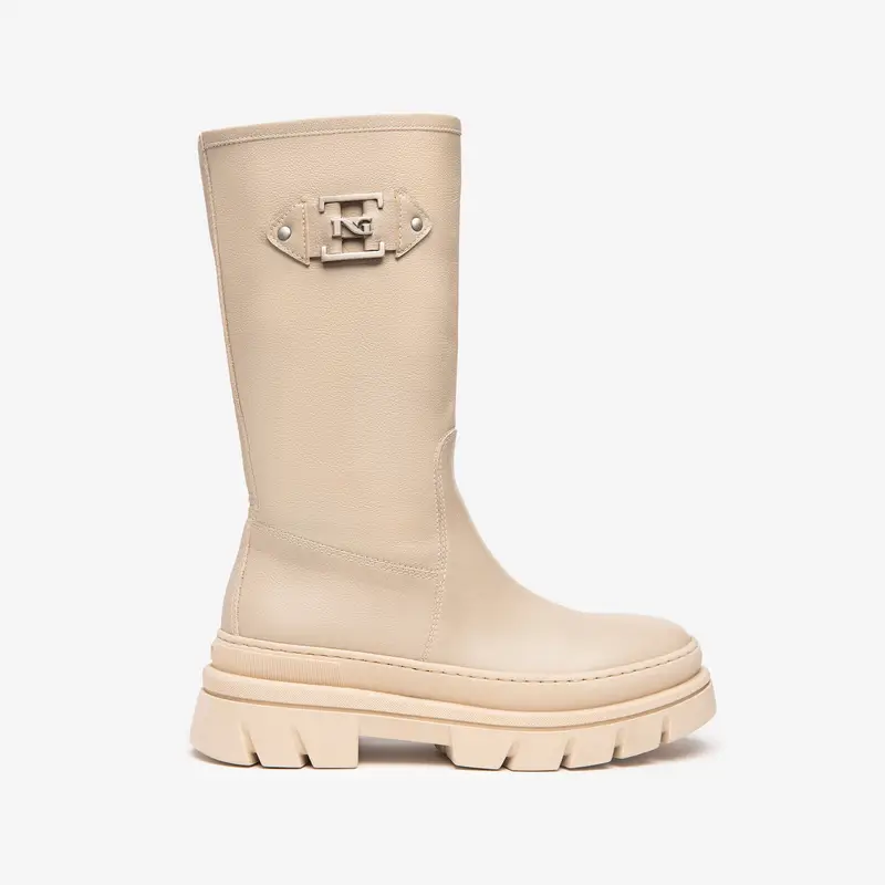 NeroGiardini Stivali Donna in Pelle - Beige