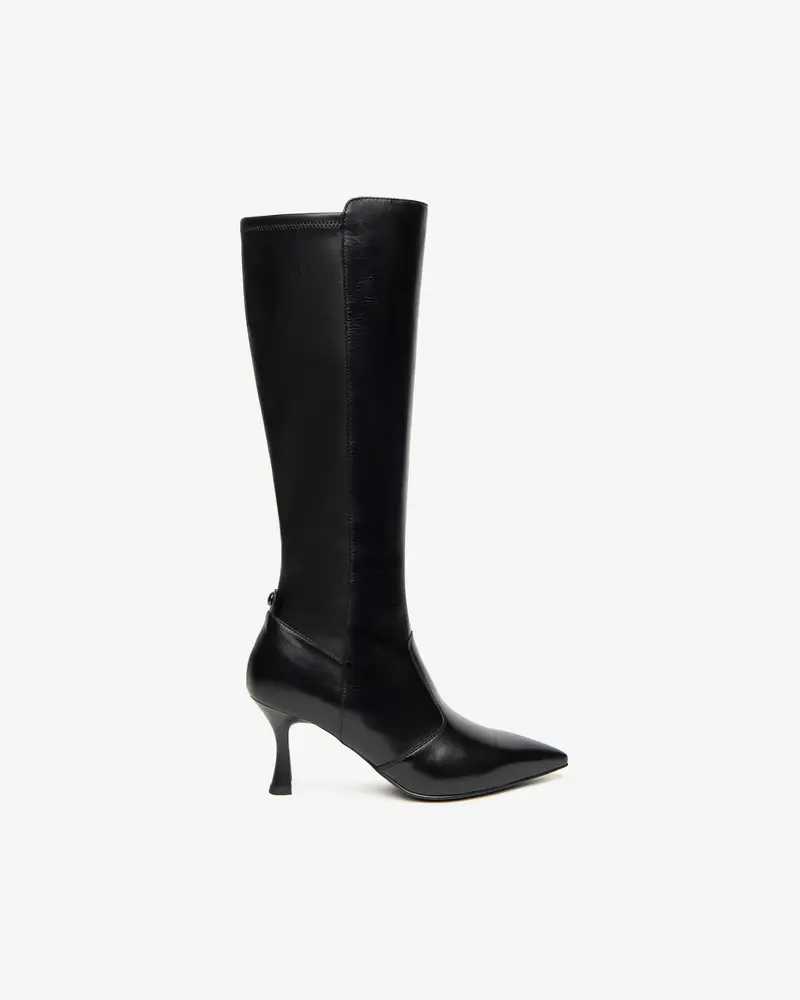 Stivali Donna in Pelle e Materiale Tecnico - Nero