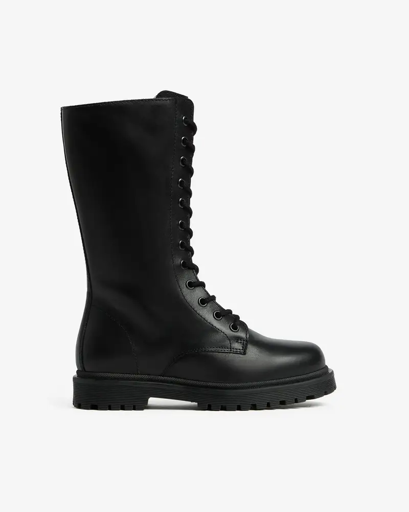 Stivali Teen da Ragazza in Pelle - Nero